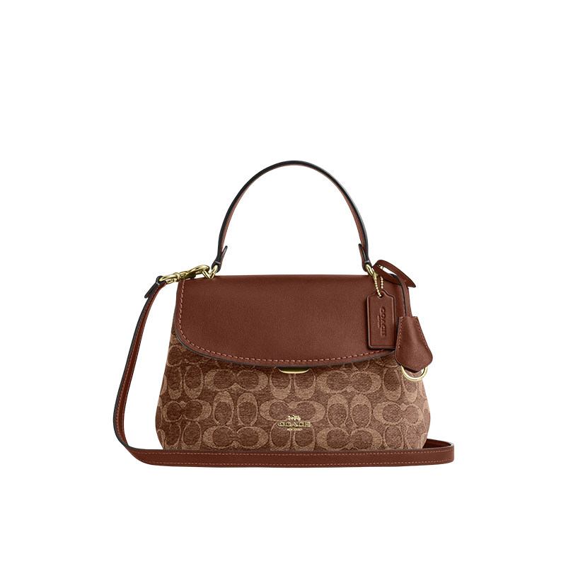 【正品保证】COACH/蔻驰Emory马鞍包复古拼皮单肩斜挎邮差女包