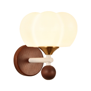 法式田园风壁灯客厅背景墙简约中古风灯具卧室床头过道墙壁灯具