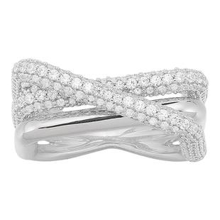 【情人节礼物】APM Monaco 交错戒指女食指925银戒叠层高级设计感