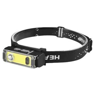 跨境新款USB充电红白双光源头灯XPE+COB可换18650锂电池感应头灯