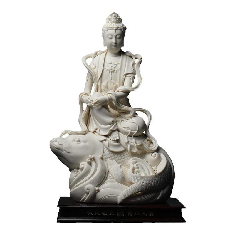 戴玉堂陶瓷摆件《鳌鱼观音菩萨像》林建平佛像装饰艺术家居装饰