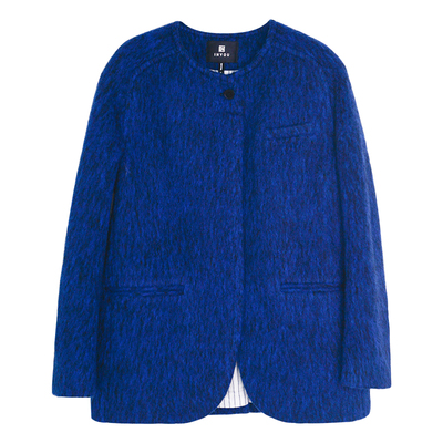 因由蓝色妖姬羊毛短款毛呢外套