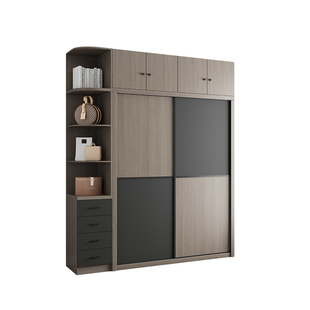 简约现代衣柜移门衣橱柜子家用卧室衣柜出租房用北欧推拉门大衣柜