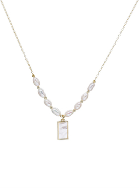 贝母珍珠锁骨链高光温柔OL法式