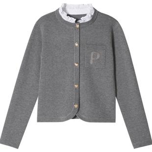 【春季热卖】诗篇专选秋宽松圆领木耳边假两件毛针织衫