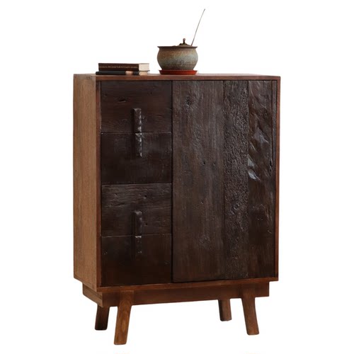 寂然 |侘寂风实木餐边柜民宿茶室收纳柜复古茶水柜收纳斗柜茶边柜