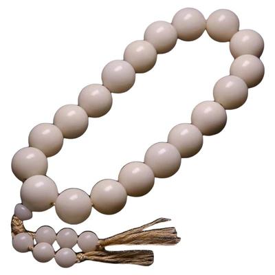 原生白玉菩提根手串十八子文玩念珠汉服配饰原籽打磨菩提手持佛珠