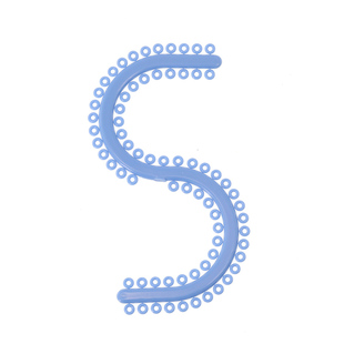 牙科分牙圈橡皮圈S型口腔牙橡皮圈结扎圈正畸附件材料蓝枝状皮圈