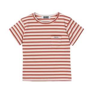 CRANK 26春新品条纹短袖T恤修身学院风短上衣韩国代购