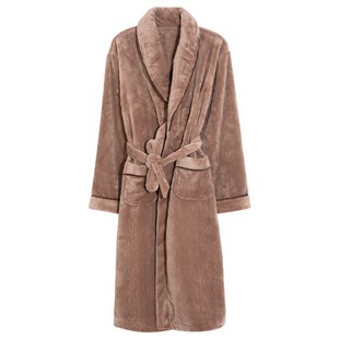 猫人男士睡袍秋冬季珊瑚绒加厚加绒长款法兰绒浴袍睡衣一体式