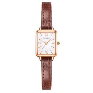 【新年礼物】古尊复古腕表方形手表女款真皮女士小表盘小众轻奢女