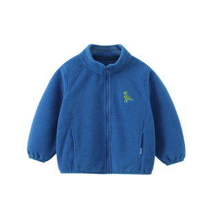 [物理抗静电7A抗菌]齐齐熊宝宝加绒外套男童春秋保暖儿童上衣女童