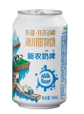 临期 新疆 新农奶啤罐装整箱300ml*12发酵乳酸菌气泡风味饮料