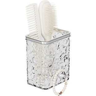 梳子置物架卫生间洗漱台墙上免打孔浴室剃须刀牙刷牙膏头梳收纳筒