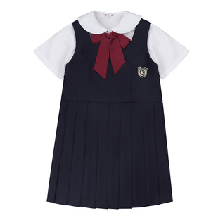 樱花家族jk制服【铭南学院】校供感三色背心裙 百褶连衣裙套装女