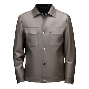 衣服男真皮皮衣休闲工装绵羊皮男士短款翻领帅气皮夹克羽绒服外套