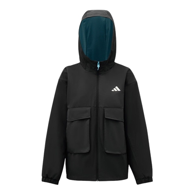 adidas阿迪达斯大口袋连帽外套2026春防风男大童梭织夹克 KG5944