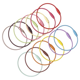 糖果色DIY钥匙扣饰品配件少女心ins彩色烤漆钢丝圈钥匙圈环