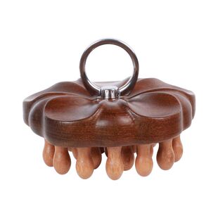 黑檀木圆盘指环按摩梳头部经络梳养生头疗脱发便携梳子女家用耐用