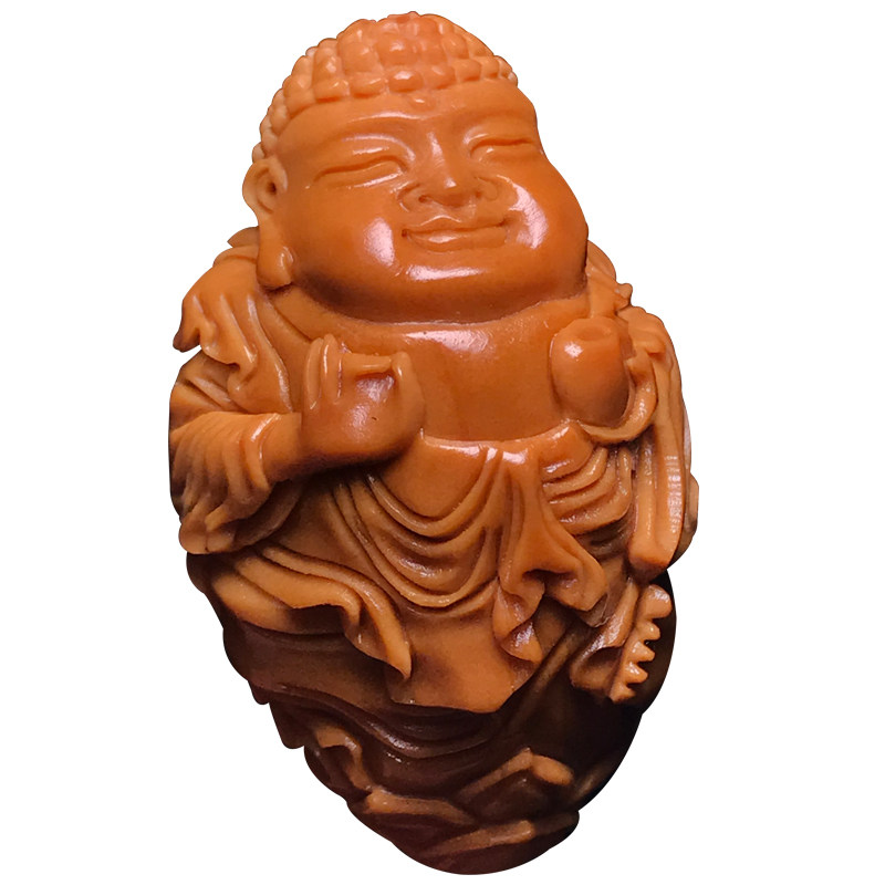 橄榄核整身如来文玩挂件吊坠核雕