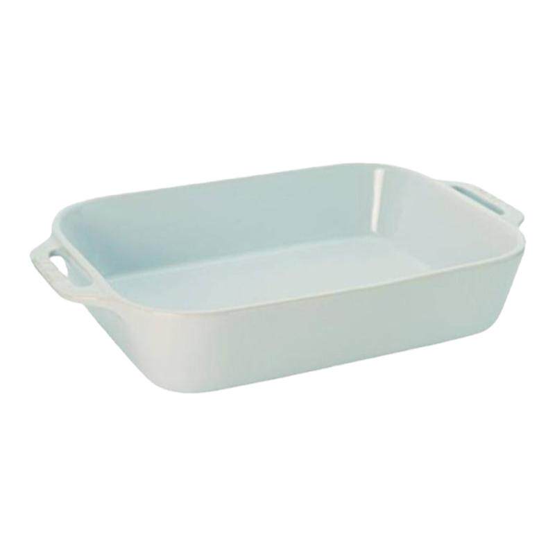 日本直邮Staub“矩形盘白色 27x20厘米”陶瓷烤盘烤箱微波炉
