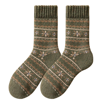 羊毛袜子女秋冬中筒袜复古民族风