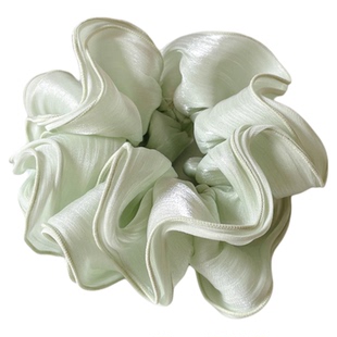 黄色法式大肠发圈女复古后脑勺发饰奶油丝缎头饰紫色发绳丸子头花