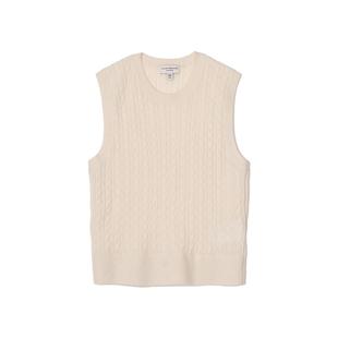 【100%山羊绒】CLUB MONACO女装复古氛围叠穿绞花针织背心