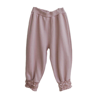 2025秋款韩国童装女宝宝裤子洋气花边裤脚休闲运动女童小女孩卫裤