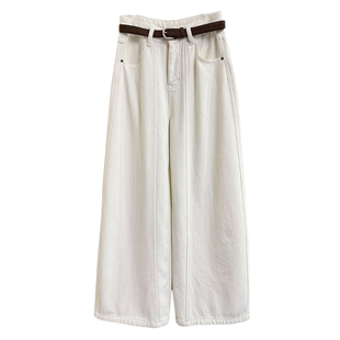 大大N货！怎么穿都好看！加绒中高腰牛仔阔腿裤女   M036015~JS