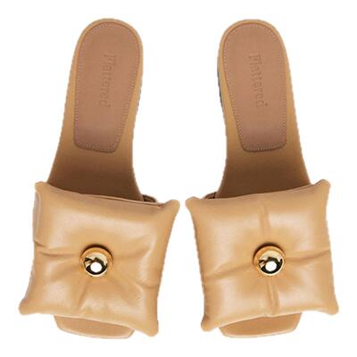 Flattered方头沙发拖凉拖鞋