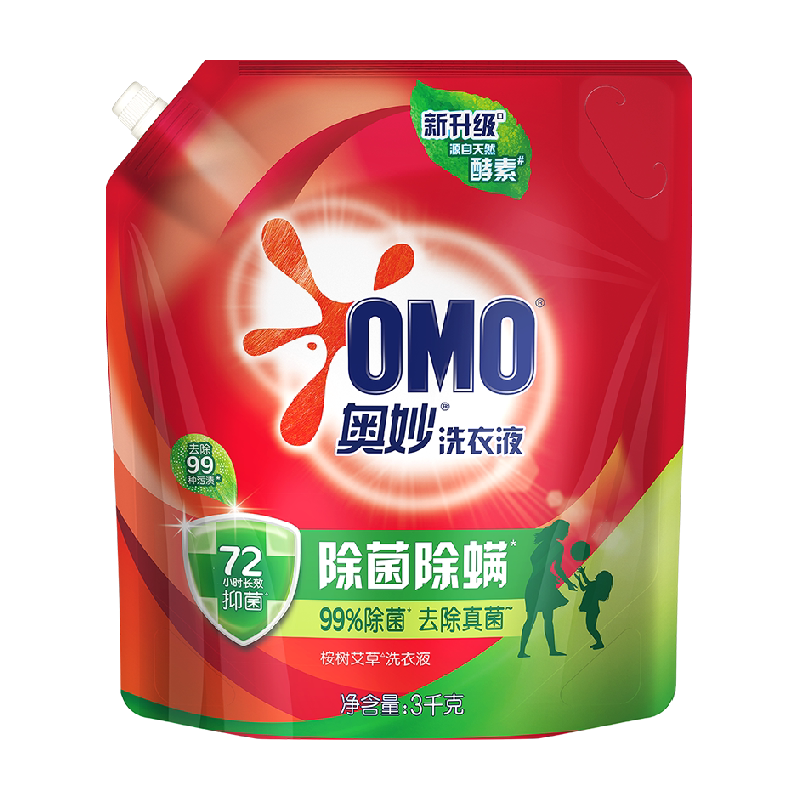 奥妙除菌除螨洗衣液壶嘴袋装3KG