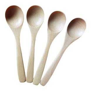 家用儿童木勺13厘米小勺子冰淇淋勺咖啡勺宝宝吃饭木勺子