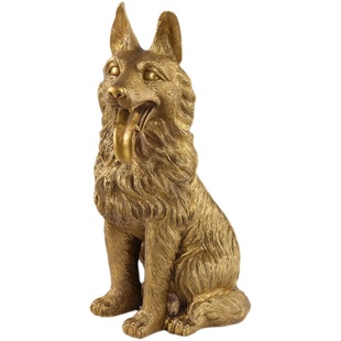 开运大号纯铜狼狗风水家居招财摆件看门狗贵犬护运守财铜狗工艺品