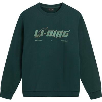 李宁宽松男女同款套头无帽卫衣