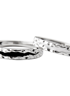 亦几纯银情侣戒指个性小众设计