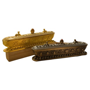 藏香炉藏式香炉香插香盒吉祥八宝六字真言铜香炉家用室内香薰供佛