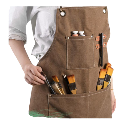 青竹围裙帆布美术生防脏耐磨画画