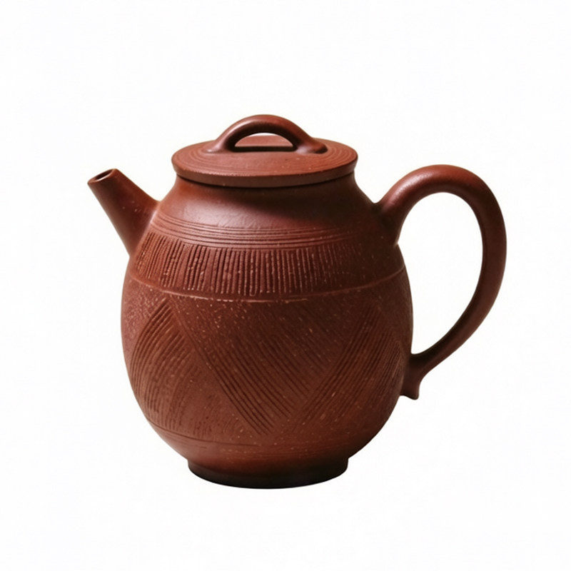 宜兴紫砂壶纯全手工功夫茶具原矿红降坡泥茶壶家用泡茶精品陶纹壶