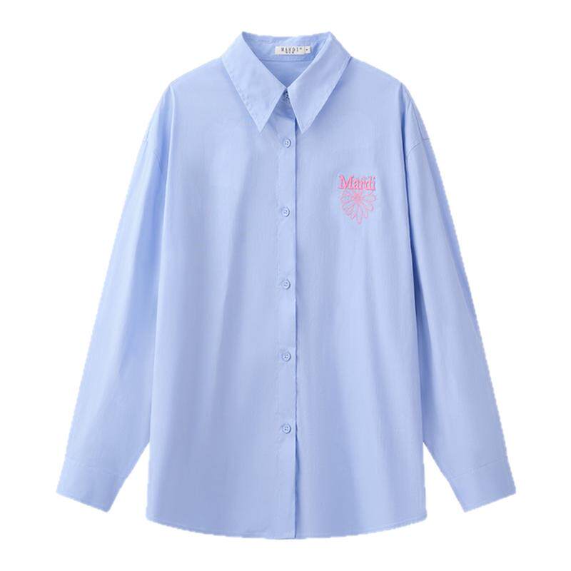 MARDI春季女款刺绣宽松长袖衬衫