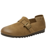 商场同款百田森牛皮勃肯鞋女2025春秋新深口单鞋软底软皮一脚蹬鞋