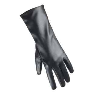 28cm哑光仿真PU皮手套女触屏中长筒短款塑胶秋冬丝里演出拍照cos