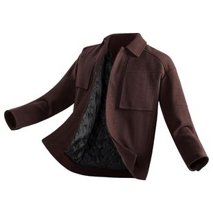 【条纹肌理】利郎青年商务毛呢外套2025冬季时尚百搭休闲保暖大衣