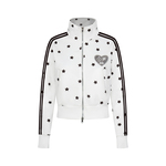 Amoeba美式复古满印星星烫钻条纹织带立领短款拉链开衫女秋季外套