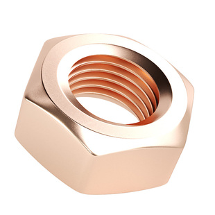 国标T2紫铜六角螺帽铜锁紧螺丝帽防松红铜螺母大全导电传电M3-M30