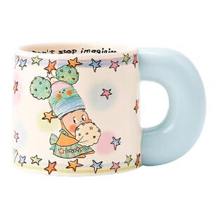 星星人马克杯陶瓷可爱大容量水杯子高颜值男女学生中秋节送人礼物