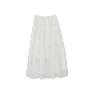 秘密盒子美出圈 仙气十足三层蕾丝拼接摆量巨幅网纱长半身裙