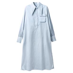 不拘成规的米兰秀场！高阶立体裁剪精英领侧开衩中长衬衫裙KAKA特