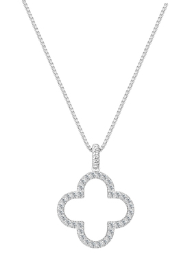 真我不凡S925银镂空四叶草项链