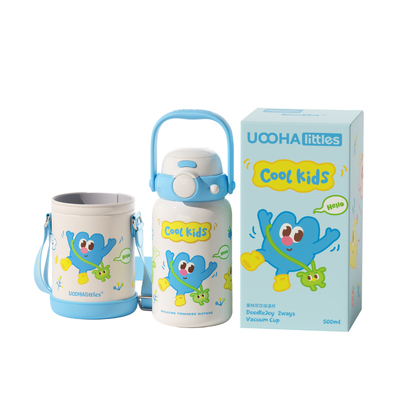 UOOHA童绘双饮儿童保温杯大容量水杯高颜值便携上学专用吸管杯子